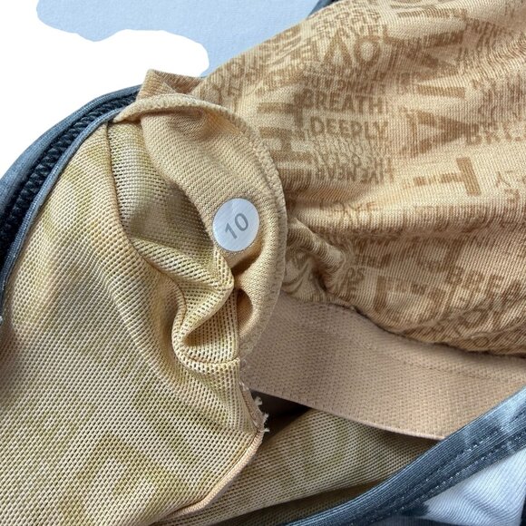 Lululemon Power Y Gray Abstract Tank Top.  Yoga, Built in Bra.  Size women's 10 - Picture 7 of 10